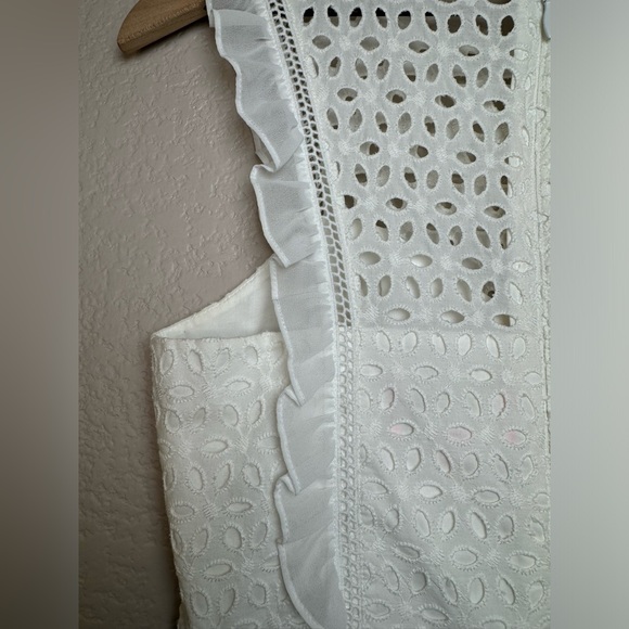 Lilly Pulitzer Maya Shift Dress Coastal Blue Seersucker White Lace size 2 - Picture 16 of 16